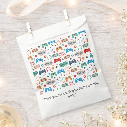 Gaming Gamer Geburtstagsparty Geschenktütchen (Ausgeschnitten)