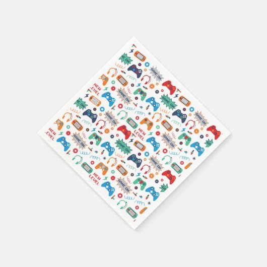 Gaming Gamer Geburtstagsparty Serviette (Ecke)