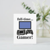 Gaming Gamer Lustig Postkarte (Stehend Vorderseite)