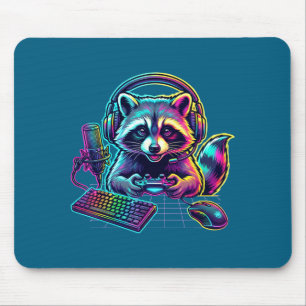 Gaming-Gamer-Video-Liebhaber-Spiel-Waschbär-Spaß Mousepad