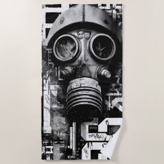 Gaming-Gasmaske-Grunge-Street-Art-Gamer-Design Strandtuch