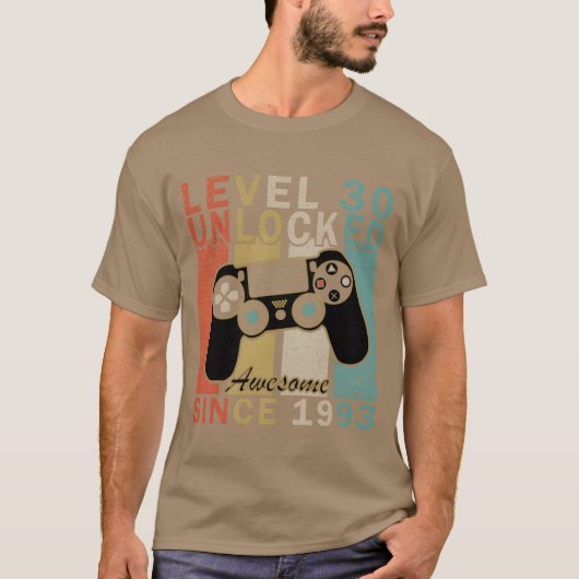 Gaming Geburtstag 1993 Level Retro T-Shirt (Vorderseite)
