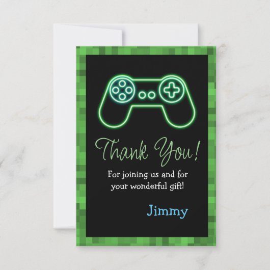 Gaming Geburtstag Dankeskarte (Vorderseite)