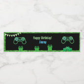 Gaming Geburtstagsparty Wasserflaschenetikett (Einzelnes Label)