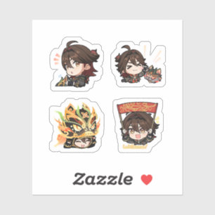 Gaming Genshin Impact 4er Sticker-Set Extra P Aufkleber