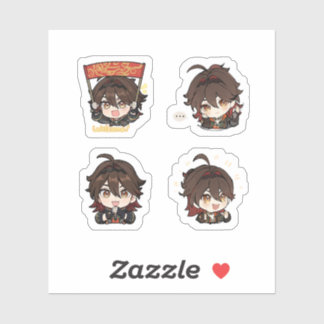 Gaming Genshin Impact 4er Stickerbogen Aufkleber