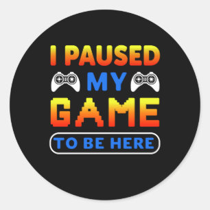 Gaming-Geschenk habe ich mein Spiel hier gehalten Runder Aufkleber