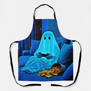 Gaming Ghost gemütliche Nacht in Design Schürze