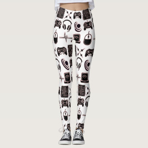 Gaming-Grafiken   Gamerin Schwarz, Weiß und Rosa Leggings