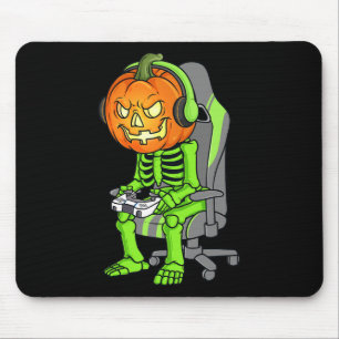 Gaming Halloween Skeleton Kürbislaterne Gamer Boy Mousepad
