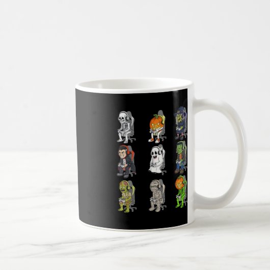 Gaming Halloween Skeleton Vampire Gamer Zombie Boy Kaffeetasse (Rechts)