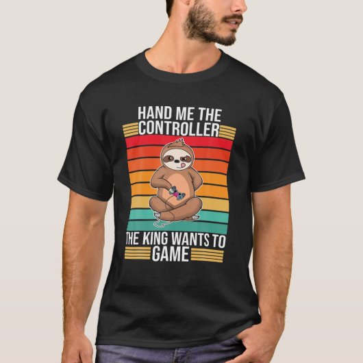 Gaming Hand an den Controller King Console Gamer T-Shirt (Vorderseite)