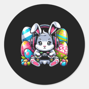 Gaming Happy Ostertag Bunny Egg Funny Boys Kinder Runder Aufkleber