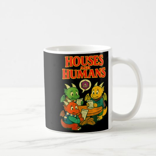 Gaming Houses And Humans Funny Rpg Gamer Men Boys  Kaffeetasse (Rechts)