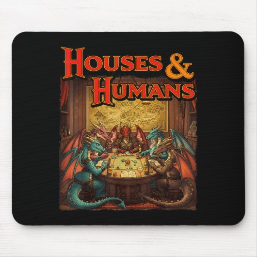 Gaming Houses Humans Funny Rpg Parody Gamer Men Bo Mousepad (Vorne)