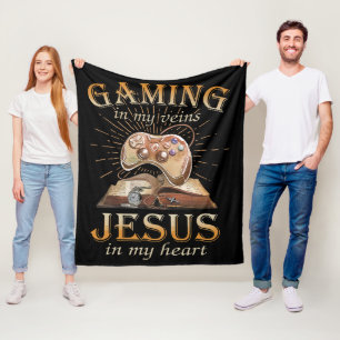 Gaming in meinen Adern Jesus in meinem Herzen Fleecedecke