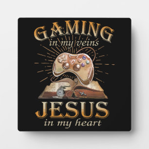 Gaming in meinen Adern Jesus in meinem Herzen Fotoplatte