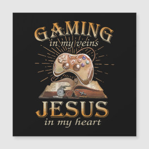 Gaming in meinen Adern Jesus in meinem Herzen Magnetkarte