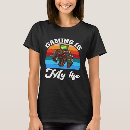 Gaming Is My Life Video Gaming 2 T-Shirt (Vorderseite)