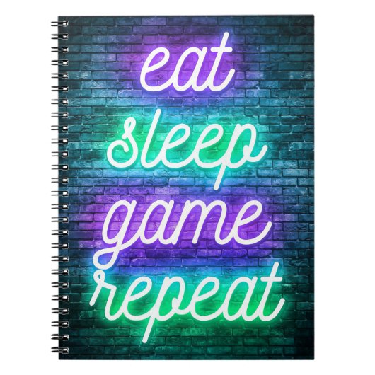Gaming isst Sleep Wiederholung Notizblock (Vorderseite)