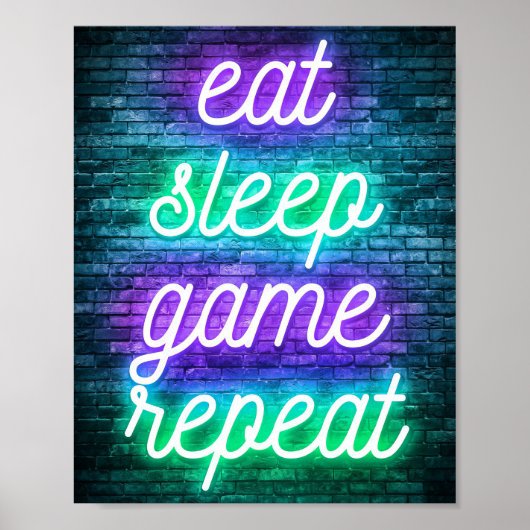 Gaming isst Sleep Wiederholung Poster (Vorne)