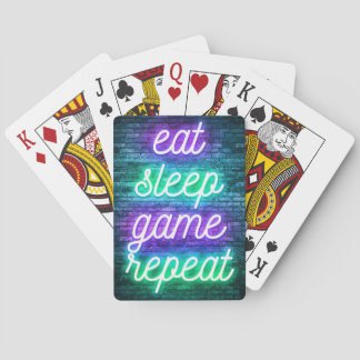 Gaming isst Sleep Wiederholung Spielkarten