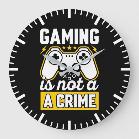 Gaming ist kein Verbrechen - lustiger Videospieler Große Wanduhr (Vorderseite)