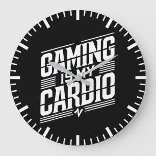 Gaming ist mein Cardio - Funny Gamer Spaß Große Wanduhr