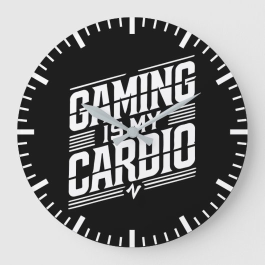 Gaming ist mein Cardio - Funny Gamer Spaß Große Wanduhr (Vorderseite)