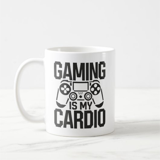 Gaming ist mein Cardio - Funny Gamer Spaß Kaffeetasse (Links)