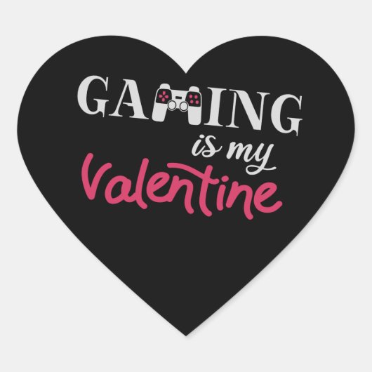 Gaming ist mein Valentine Herz-Aufkleber (Vorderseite)