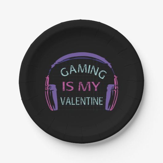 Gaming ist mein Valentine Pappteller (Vorderseite)