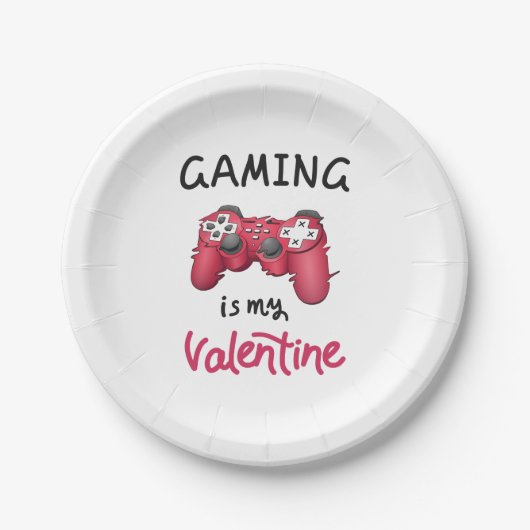 Gaming ist mein Valentine Pappteller (Vorderseite)