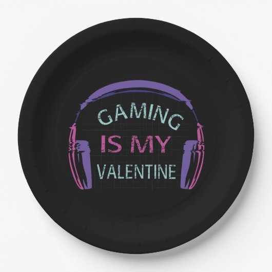 Gaming ist mein Valentine Pappteller (Vorderseite)