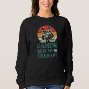 Gaming ist meine Therapie Retro Vintag Style Gamer Sweatshirt