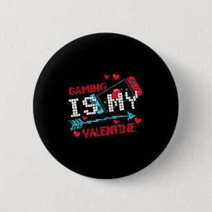 Gaming ist Valentinstag lustiger Gamer Liebe Pixel Button