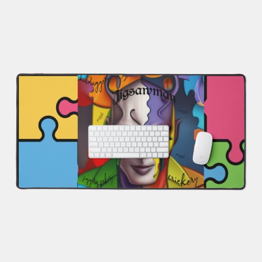 Gaming Jigsawman Superheld/Bösewicht? Jigsaw Puzzl Schreibtischunterlage (Tastatur & Maus)