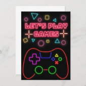 Gaming Lasse Spiele spielen Einladung (Vorne/Hinten)