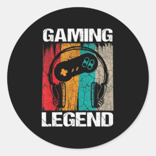Gaming-Legende Gamer Videospiele Vintage-Geschenke Runder Aufkleber