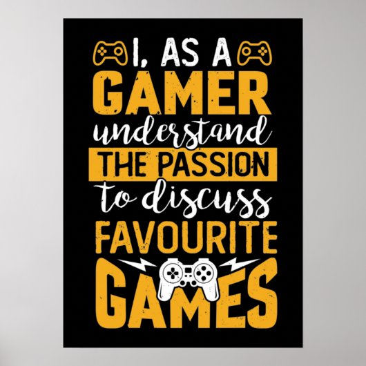 Gaming-Leidenschaft - Witziger Videospieler, Gamin Poster (Vorne)