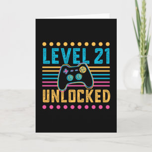 Gaming Level 21 freigeschaltet 21. Geburtstag Game Karte