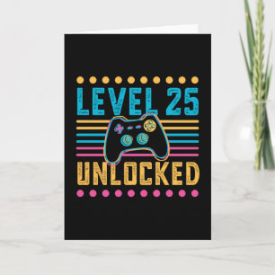 Gaming-Level 25 freigeschaltet 25. Geburtstag Game Karte