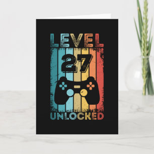 Gaming Level 27 freigeschaltet 27. Geburtstagsgesc Karte