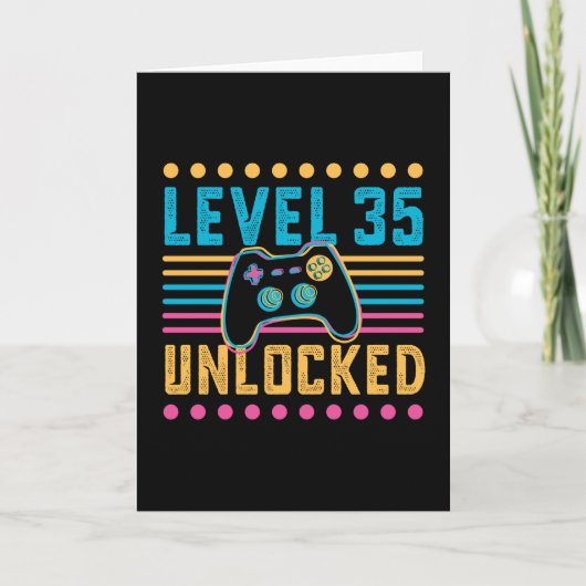 Gaming Level 35 - Gaming-Geschenk zum 35. Geburtst Karte (Vorderseite)