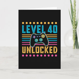 Gaming Level 40 freigeschaltet 40. Geburtstag Game Karte