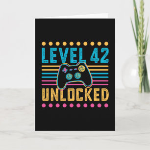 Gaming Level 42 freigeschaltet 42. Geburtstag Game Karte