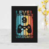 Gaming Level 9 Unlocked 9th Birthday Gift Gamer Karte (Gelbe Blume)