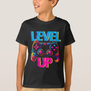 Gaming Level Up Game Controller Videospiel Pop Art T-Shirt