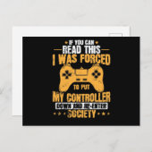 Gaming macht auch mal Pause Controller Postkarte (Vorne/Hinten)