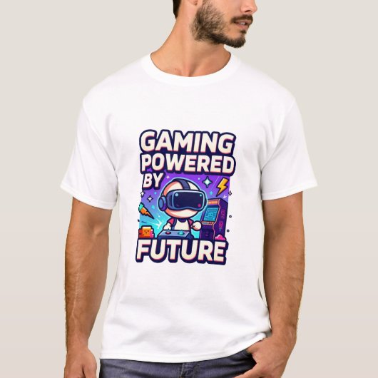 Gaming mit futuristischem VR-Design T-Shirt (Vorderseite)
